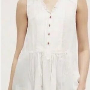 Anthropologie Holding Horses White Textured Blouse